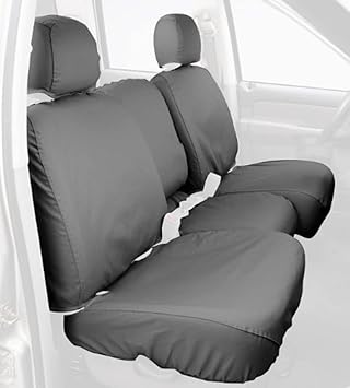 Covercraft Custom-Fit Rear-Second Seat Bench SeatSaver Seat Covers - Polycotton Fabric, Grey